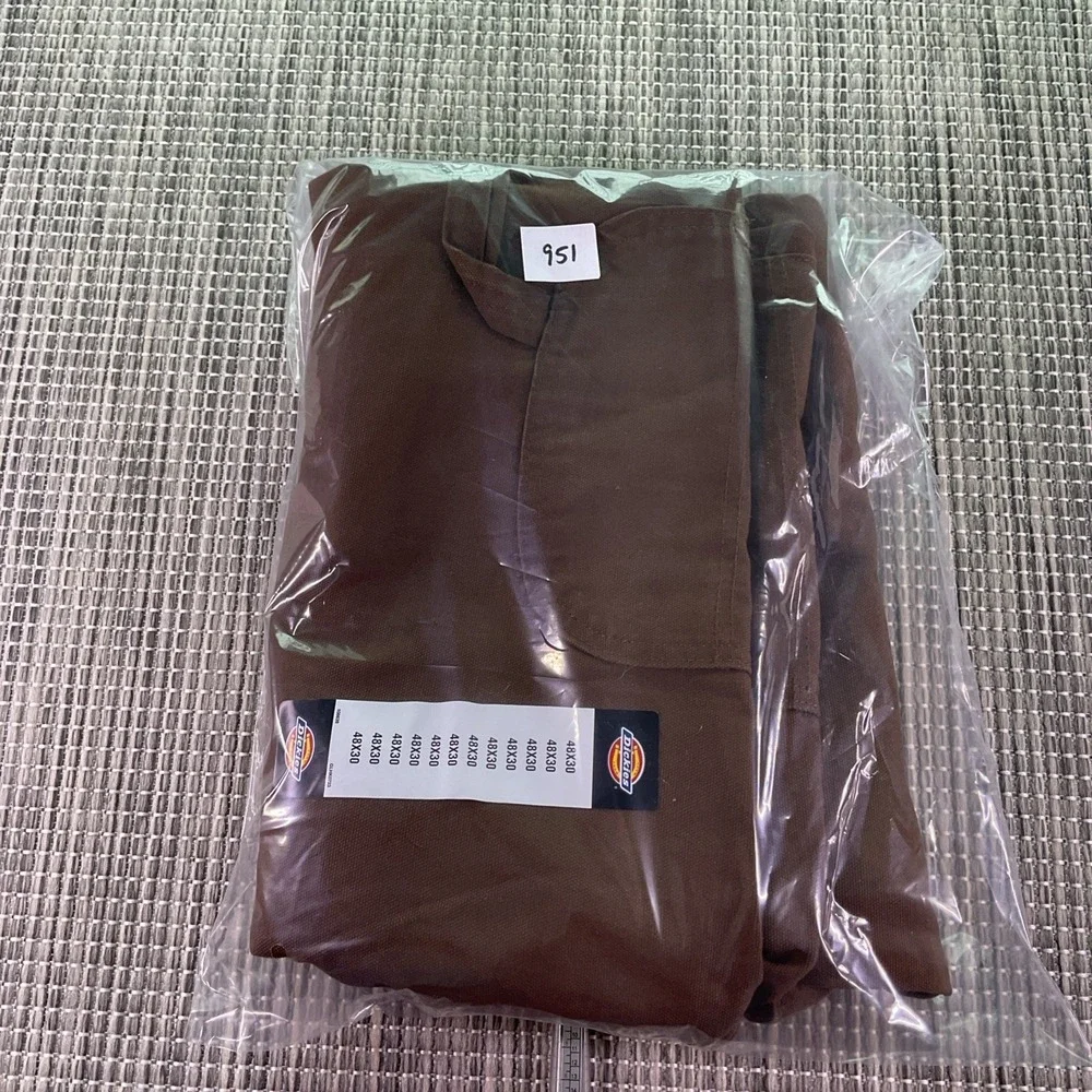 Dickies Mens Brown Duck Canvas Bib Overalls Workwear 48x30